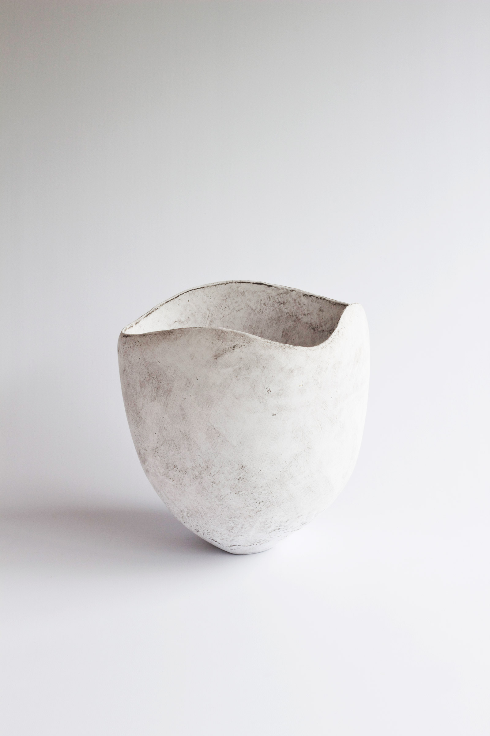 Yasha Butler Lithic Vessel Large Ceramic Sculpture Bowl White